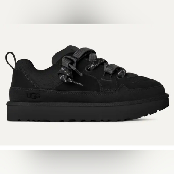 UGG Woman's Lo Lowmel All-Black Sneakers Size 8